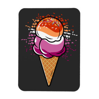 Cute Lesbian Sapphic LGBT Pride Flag Ice Cream Magnet