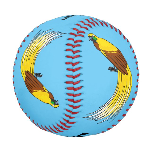 Cute lesser bird of paradise illustration baseball (Angled)