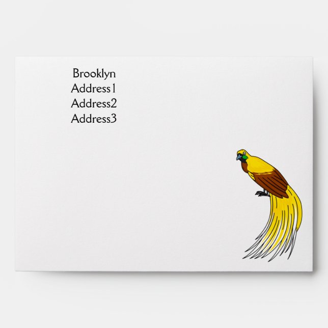 Cute lesser bird of paradise illustration envelope (Front)