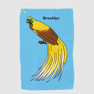 Cute lesser bird of paradise illustration golf towel