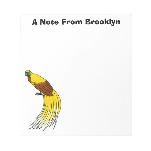 Cute lesser bird of paradise illustration notepad (Front)