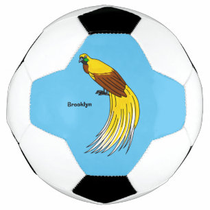 Cute lesser bird of paradise illustration soccer ball