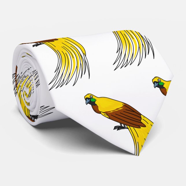 Cute lesser bird of paradise illustration tie (Rolled)