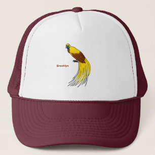 Cute lesser bird of paradise illustration trucker hat