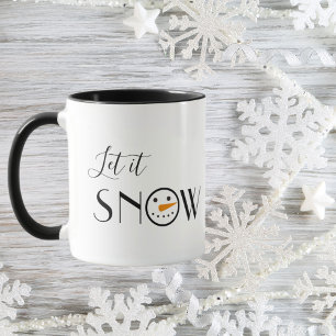Cute Let it Snow Snowman Modern Mug
