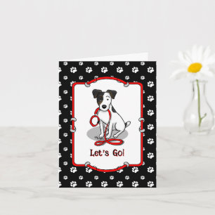 Cute Let's Go! Jack Russell Terrier (tri-colour 1) Card