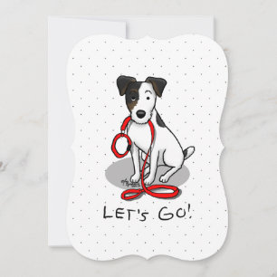 Cute Let's Go! Jack Russell Terrier (tri-colour 1) Holiday Card