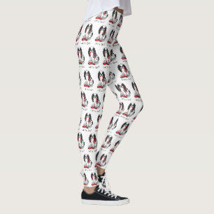 Cute Let's Go! Japanese Chin Dog (black & white 1) Leggings