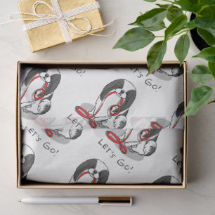 Cute Let's Go! Japanese Chin Dog (black & white 1) Tissue Paper