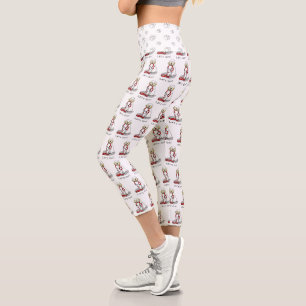 Cute Let's Go! Walk Clumber Spaniel Dog (lemon 1) Capri Leggings