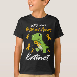 Cute Let's Make Childhood Cancer Extinct T Rex Awa T-Shirt