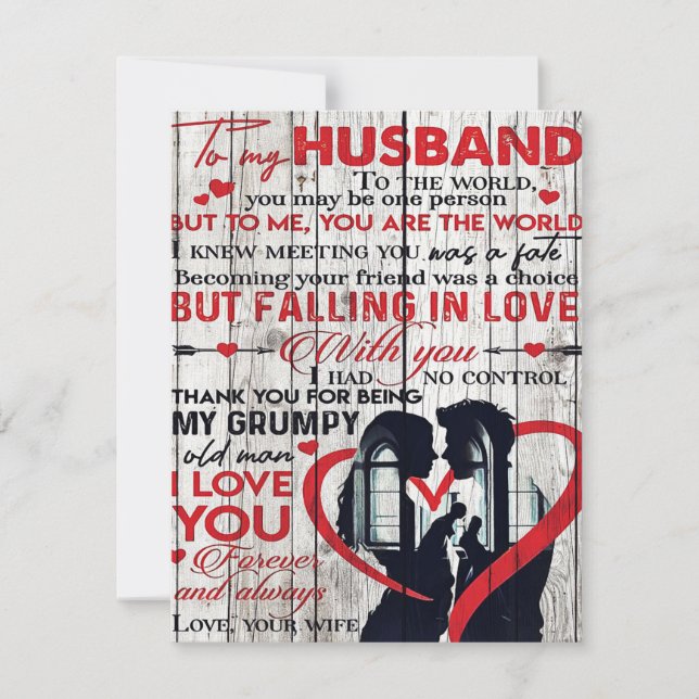 Cute Letter for Husband | To My Husband Present Invitation (Front)