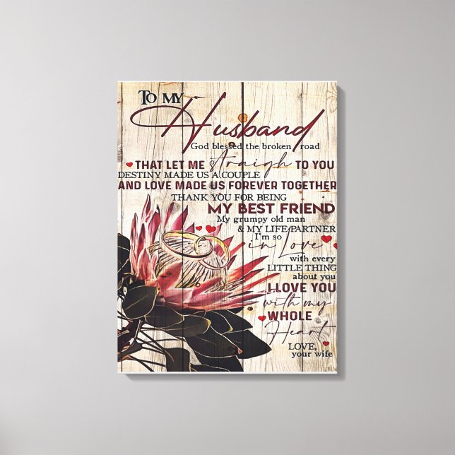 Cute Letter To Husband | Cool Design Gift | Canvas Print (Front)