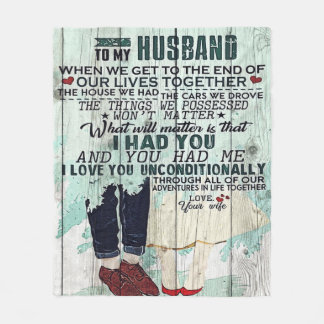 Cute Letter To Husband | Cool Design Gift | Fleece Blanket