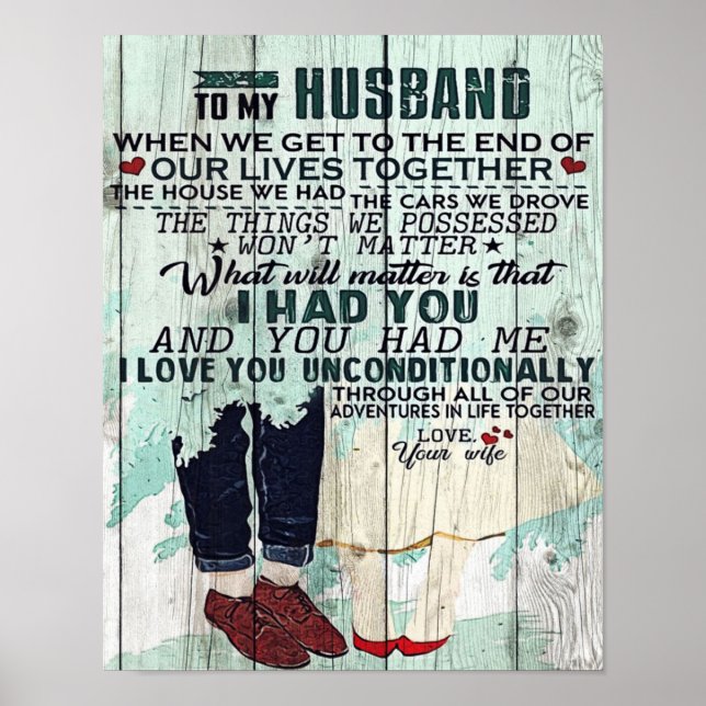 Cute Letter To Husband | Cool Design Gift | Poster (Front)