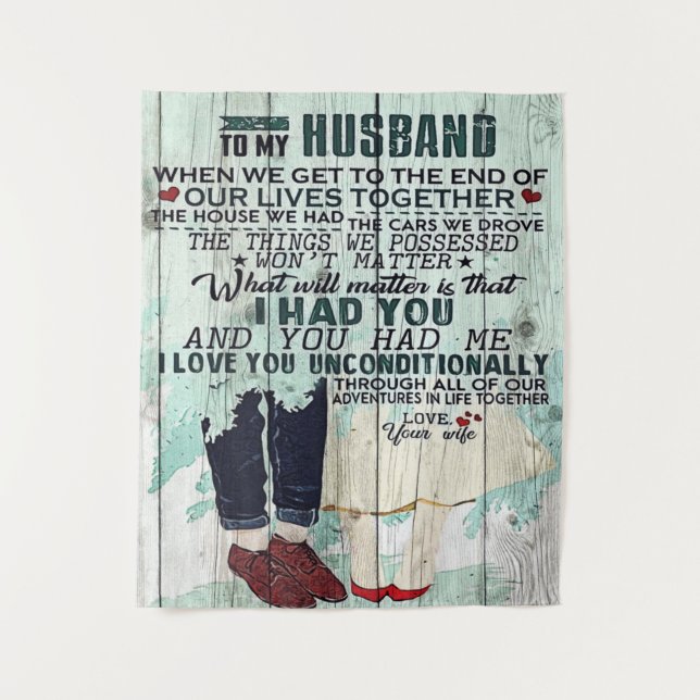 Cute Letter To Husband | Cool Design Gift | Tapestry (Front)