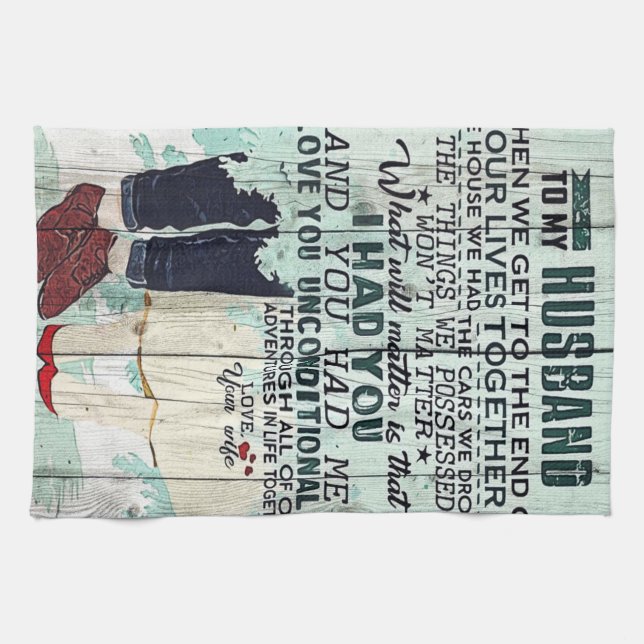 Cute Letter To Husband | Cool Design Gift | Tea Towel (Horizontal)