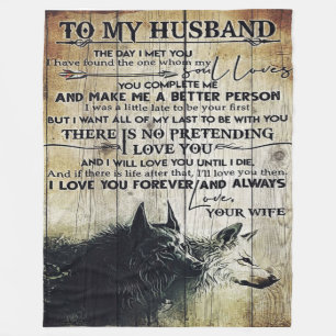 Cute Letter To Husband Lovely Gift Father Day Fleece Blanket