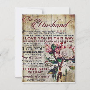 Cute Letter To Husband   Lovely Gift   Father Day Invitation