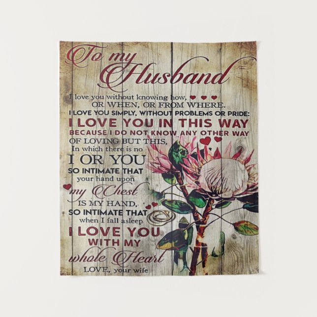 Cute Letter To Husband | Lovely Gift | Father Day Tapestry (Front)