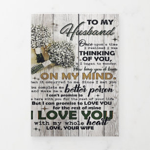 Cute Letter To Husband Lovely Gift Father Day Tri-Fold Announcement