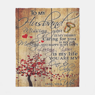 Cute Letter To Husband Lovely Gift Fleece Blanket
