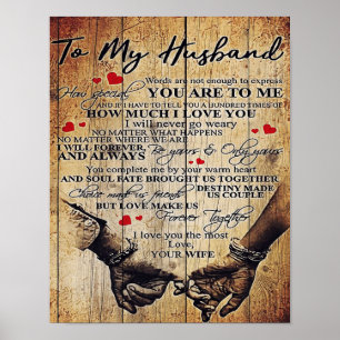 Cute Letter To Husband Lovely Holiday Gift Poster