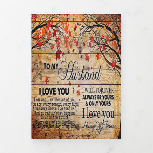 Cute Letter To Husband   Lovely Holiday Gift Tri-Fold Announcement