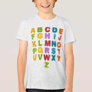 Cute Letters Funny Learning Alphabet Rainbow Colou Tri-Blend Shirt