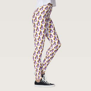 Cute LGBT Rainbow Flag Hearts Pattern Gay Pride Leggings
