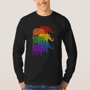 Cute LGBTQ Gay Pride Elephants Elephant  Elephant T-Shirt
