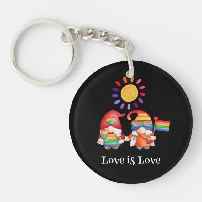 Cute LGBTQ Rainbow colours Key Ring (Front)