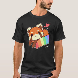 Cute Lgbtq Red Panda With Rainbow Flag Colors T-Shirt