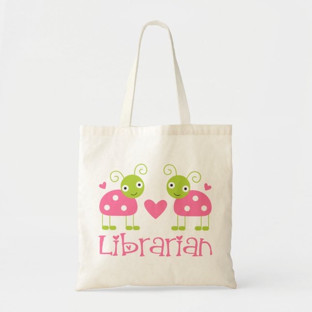 Cute Librarian Gift Tote Bag (Front)
