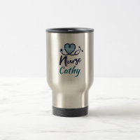 Cute Life Line  Nurse Blue Heart Personalise 