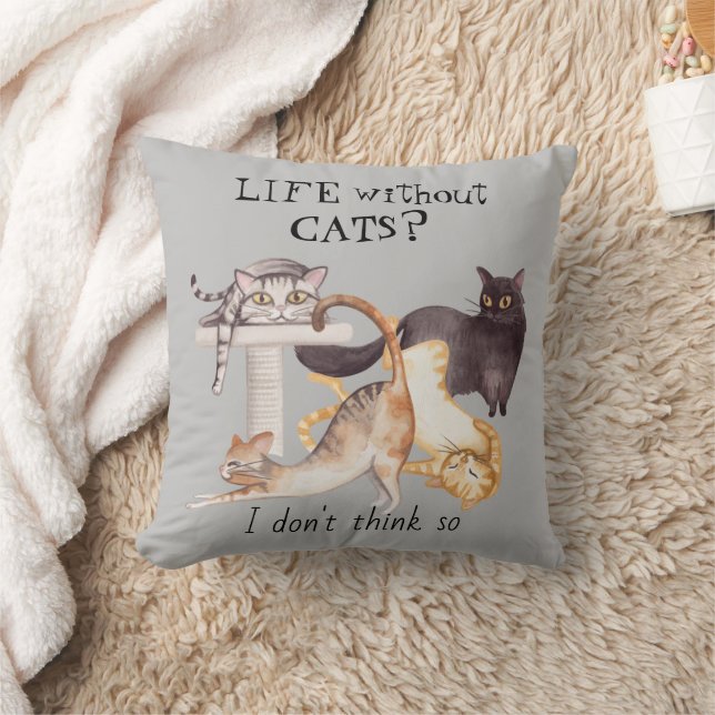 Cute Life Without Cats Cushion (Blanket)