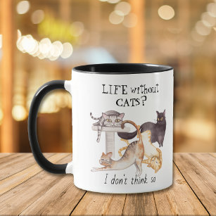 Cute Life Without Cats Personalized Magic Mug