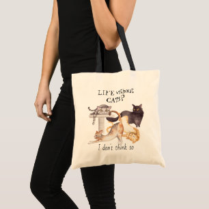 Cute Life Without Cats Tote Bag