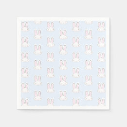 Cute Light blue bunny rabbit fun modern pattern Napkin