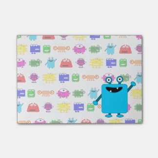 Cute Light Blue Cartoon Monster Post-it Notes