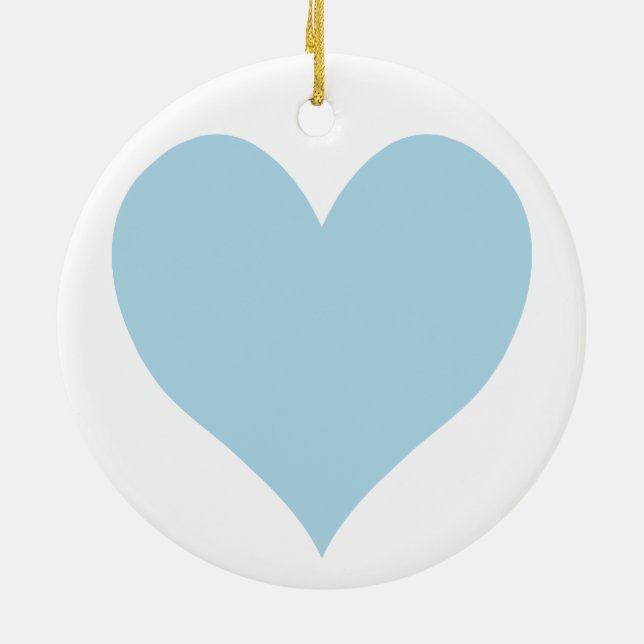 Cute Light Blue Heart Ceramic Tree Decoration (Back)