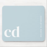 Cute Light Blue Monogram Initial Mouse Pad<br><div class="desc">A perfect blend of functionality and style. These mouse pads personalised with your initials add a unique touch to any study room decor, especially for students seeking a Korean-inspired aesthetic. Ideal for enhancing your study desk decor and organisation, this mouse pad is an essential part of desk organisation and study...</div>