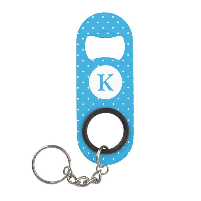 Cute Light Blue Polka Dot Pattern Monogram (Front)
