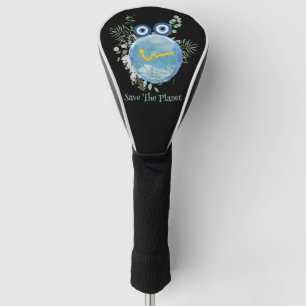 Cute Light Blue Save The Planet Collection Golf Head Cover