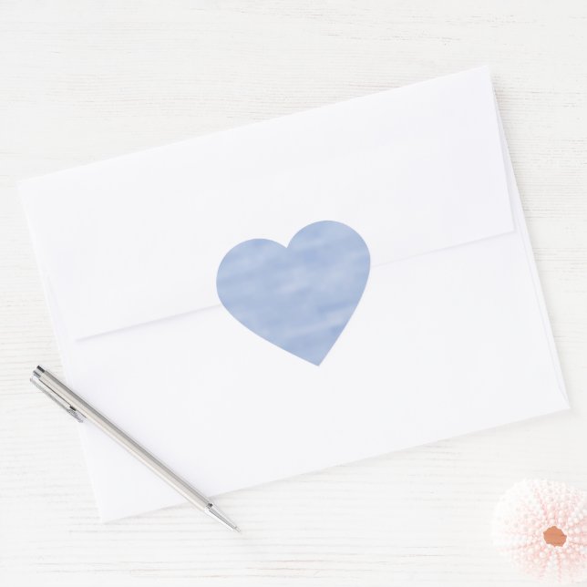 Cute light blue sky abstract pattern minimalist heart sticker (Envelope)