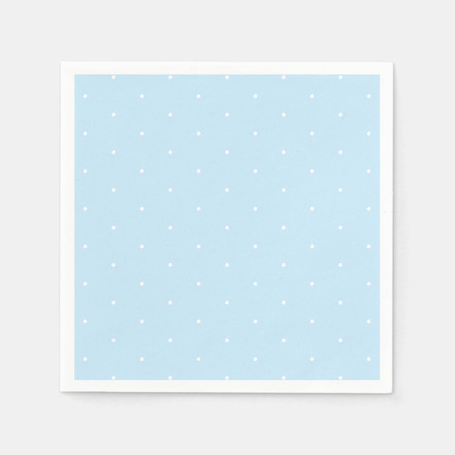 Cute light blue white Tiny polka dots pattern chic Napkin (Front)