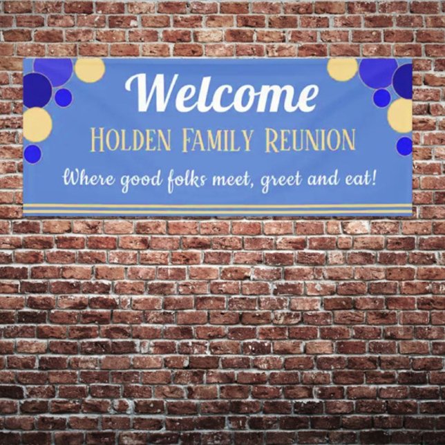 Cute! Light-hearted  Family Reunion banner in blue (Creator Uploaded)