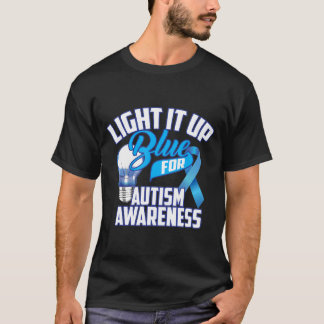 Cute Light It Up Blue For Autistic Awareness Gift T-Shirt