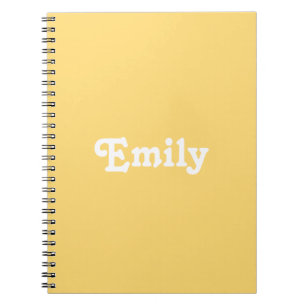 Cute light orange white custom name text monogram notebook
