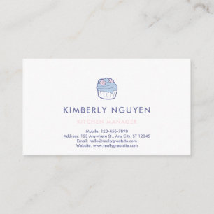Cute Light Pink Cupcake Business Card